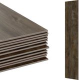 Relaxdays PVC vloer - zelfklevend - 54 stuks - 7,5 m² - houtlook - donkerbruin