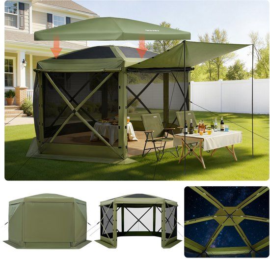 Vevor Pop-Up Paviljoen, 3 x 3 m, Groen