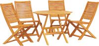 vidaXL Eettafel Set Bruin Massief Acacia Hout