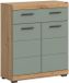 Hioshop Scout badkamerkast 2 deuren, 1 lade salvie decor, eiken decor.