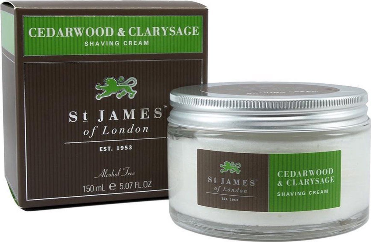 St James of London Scheercreme pot Cedarwood & Clarysage