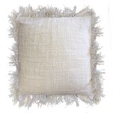 Joy of Balance Linnen Kussenhoes Met Franjes - Beige - 60x60cm