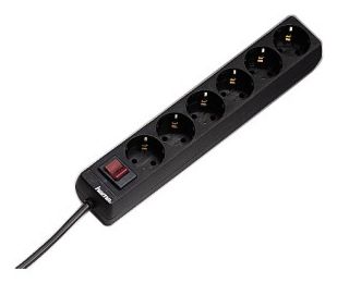 Hama Stekkerdoos 6-voudig | 1.4m | Zwart | Met schakelaar