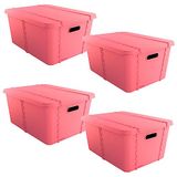SP Berner Life Story opbergdoos met deksel, klein, 15 l, roze, 4 stuks