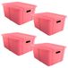 SP Berner Life Story opbergdoos met deksel, klein, 15 l, roze, 4 stuks