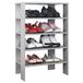 RICOO WM040-PL Schoenenrek, smal en hoog, 88 x 60 x 32 cm, staand rek, geperst hout, grijs, schoenenrek met 4 niveaus, schoenenkast open, schoenenrekken voor hal, schoenenrek, staand rek, klein