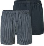 Schiesser Boxershorts set van 2 jersey effen patroon - Boxershorts multipacks Heren Onderbroek - blauw