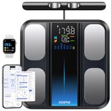 RENPHO Lichaamssamenstelling schaal met handvat, 50+ statistieken | Slimme weegschaal voor lichaamsgewicht, 8-elektroden, lichaamsvet, BMI, spiermassa, fitness-apps, hoge nauwkeurigheid