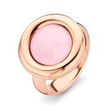 Orphelia damesring 925 zilver deels verguld zirkonia bruin rond geslepen mt. 50 (15,9)-ZR-7197/BR/50