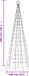 vidaXL LED-kerstboom met spikes, 570 LEDs, 300 cm, blauw