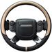 COFIT 16 inch Ademend Stuurhoes Auto Leer Universele Autostuurwielhoezen Ederen Stuurwielhoes Beschermer Stuur Hoes Maat L 39-40.5cm Zwart en Beige