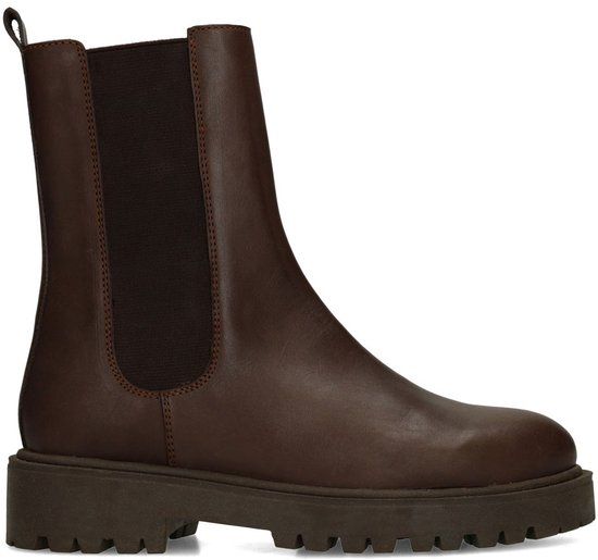 Manfield Dames Bruine Leren Chelsea Boots Maat 36