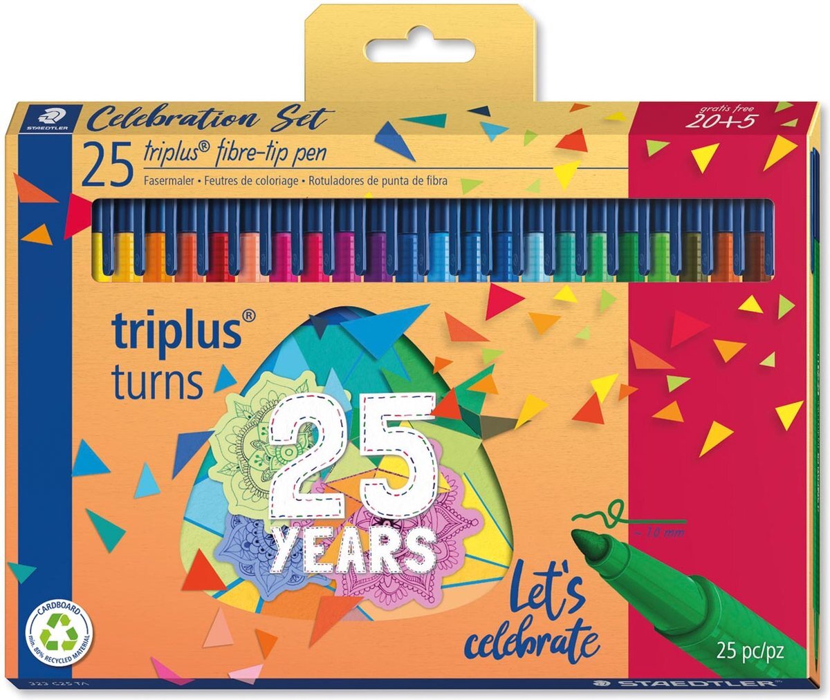 Staedtler Fasermaler triplus color, 20 + 5 Celebration Set