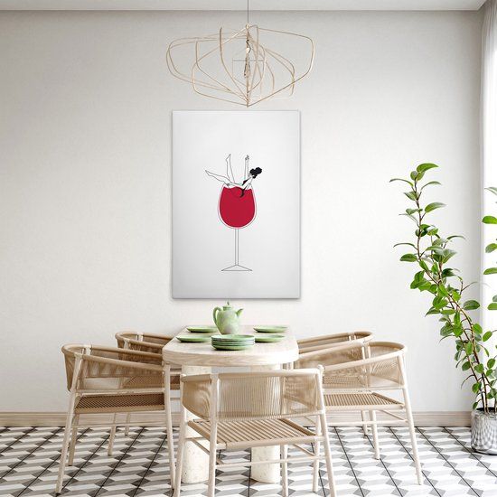 A.S. Création Canvas Wine Love 2 | DD132635 | Muurschildering | Wit | 50 x 75 cm