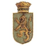 Design Toscano EU1040 Middeleeuwse ongebreidelde leeuw schild muur sculptuur