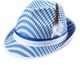 Finidi Oktoberfest gleufhoed met veer blauw wit