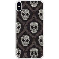 Apple iPhone XS Floral skull Verstevigd hoesje met sublimatie bedrukking