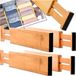 EDIBAZZAR Diviseurs de tiroir réglables en bois, set de 4, organisateur de compartiment