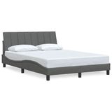 VidaXL Cadre de lit Hanko Tissu Gris foncé 140x200 cm