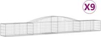 vidaXL Gabions - 9 pièces - voûté - 400x50x40/60 cm - fer galvanisé