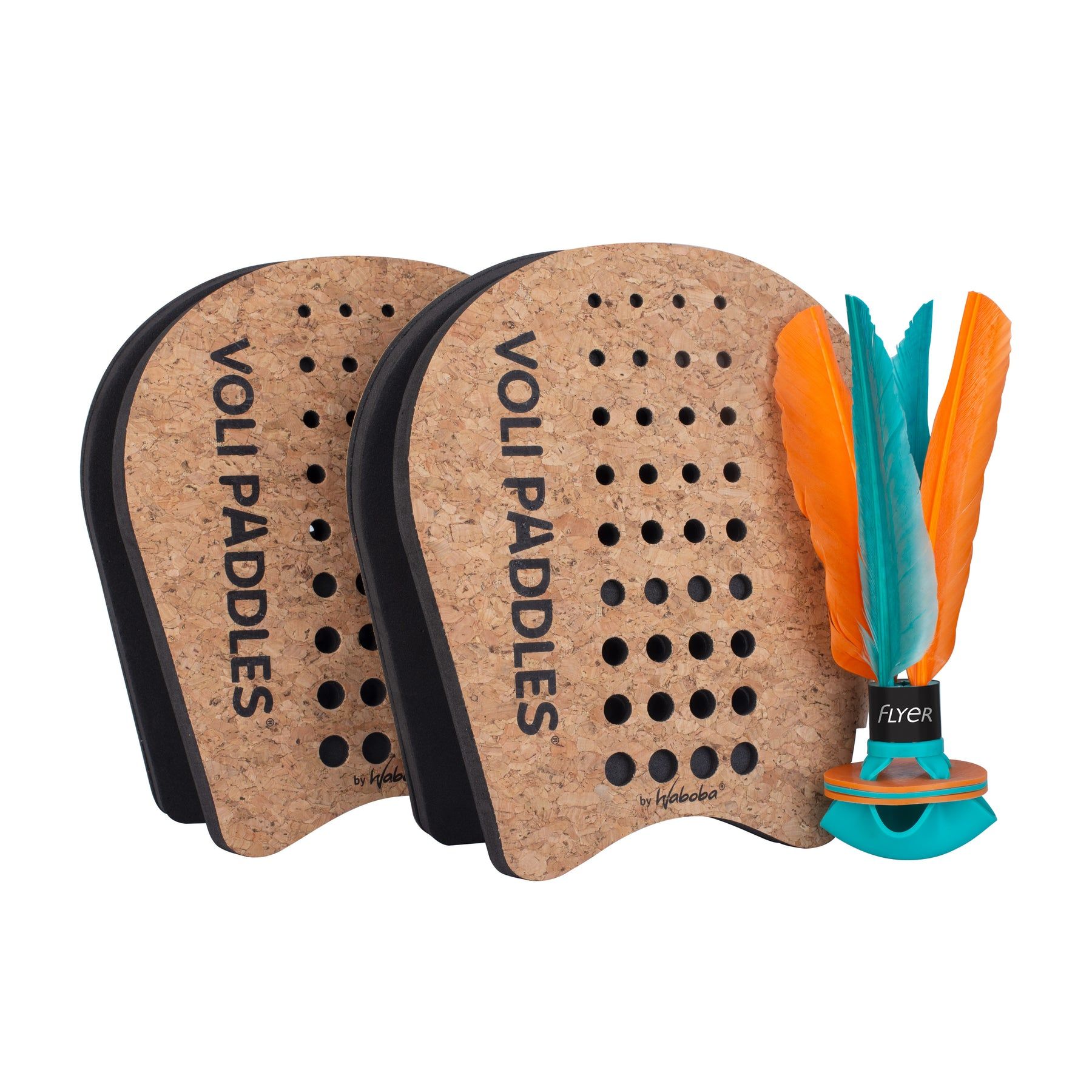 Waboba Voli Paddle Game - Bruin/Blauw/Oranje - 3-delig