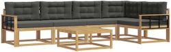 vidaXL Ensemble de canapé d'extérieur 6 pièces Polyester blanc et anthracite