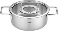 Fissler Pure Collection RVS Kookpan Laag met Glasdeksel - 3.9 Liter - 24cm