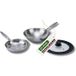 Fackelmann Vita3 Set De 2 Poêles De Cuisson 24/28 Cm En Acier Inoxydable Avec 1 Couvercle De Cuisson Universel