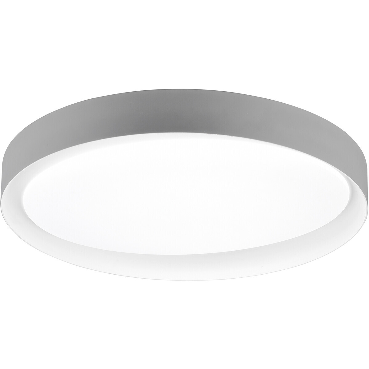 BES LED LED Plafondlamp - Plafondverlichting - Trion Zati - 24W - Aanpasbare Kleur - Rond - Mat Grijs - Kunststof