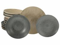 CreaTable, 21389, serie Catania Mix, 18-delige serviesset voor 6 personen, bordenset van aardewerk, vaatwasser- en magnetronbestendig, Made in Portugal
