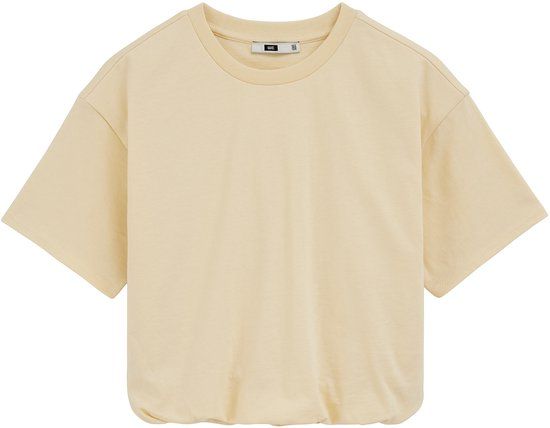 WE Fashion Meisjes oversized T-shirt lichtgeel