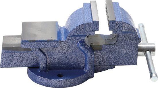 BGS Bankschroef - 75 mm - Gekartelde bek - Draaimechanism 360 graden - Vaste en beweegbare bek