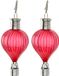 Cepewa LED ballonhanger - 2x - rood - H17 cm - luchtballon - tuinverlichting/buitenlamp