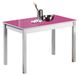 Table à plateau en verre et structure en métal fuchsia 80x40 cm