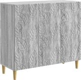 vidaXL Dressoir Grijs Sonoma 89 x 34,5 x 80 cm Bewerkt hout