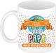 Bellatio Decorations Naam mok papa Frans - wit - de beste - keramiek - 300 ml - Vaderdag - cadeau