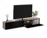 Merkloos Hangend TV Meubel 180 cm – Wand TV Kast met 2 Klepdeuren – Hout Zwart Design – Modern TV Dressoir – Geschikt voor 70 inch TV – 180 x 30 x 30 cm
