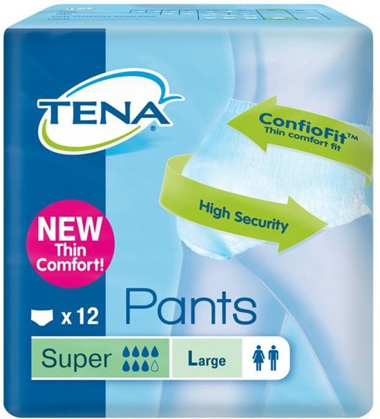 Tena Pants Super - mt L - 12 st - Incontinentiebroekjes