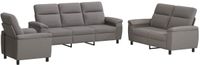 vidaXL - Canapé - 3 - pcs - Taupe - Tissu