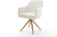 DELIFE Chaise de salle à manger Greg-Flex cadre en bois angulaire naturel bouclé beige doux pivotant à 360° noyau à ressorts ensachés