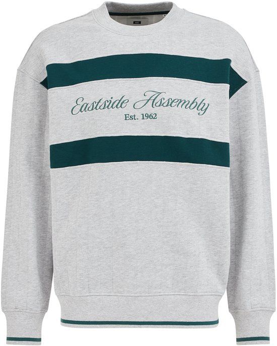WE Fashion Heren loose fit sweater met embroidery