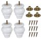 Solidchoice - Set van 4 Houten Bankpoten - Wit Gedraaide Meubelpoten voor Meubels