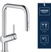 GROHE Minta Robinet de cuisine - Chrome - Avec douchette extractible - 2 types de jet