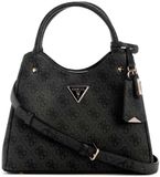 GUESS handtas schoudertas Meridian II Girlfriend Carryall Coal Logo donkergrijs