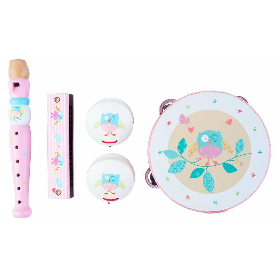 Angel toys muziekset uil 5-delig - roze