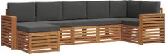 vidaXL Hoek loungeset 7-delig Naturel et Anthracite Acacia Bois