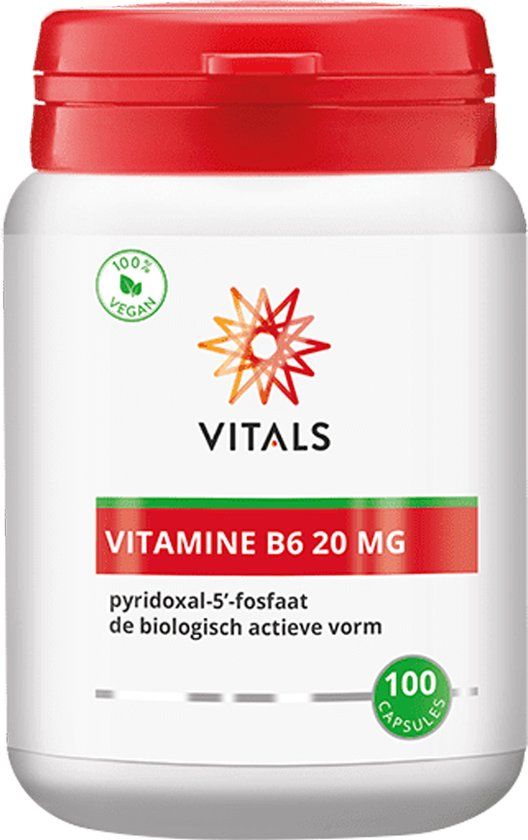 Vitals - Vitamine B6 20 mg - 100 Capsules - P5P - Vegan