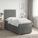 vidaXL Boxspringbed met matras, donkergrijs, éénpersoons, met stoffen bekleding