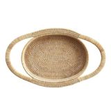 LA PORCELLANA BIANCA - Botanio wit dienblad, ovaal, 54 x 32,5 x 5 cm, rotan