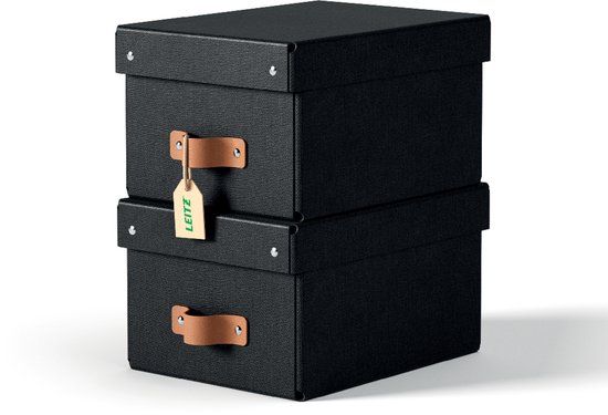 Leitz Puro Kleine Opbergdoos met Deksel - Set van 2 - 7L - Zwart